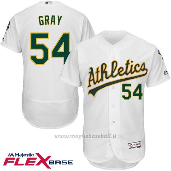 Maglia Baseball Uomo Oakland Athletics Sonny Grigio Bianco Flex Base